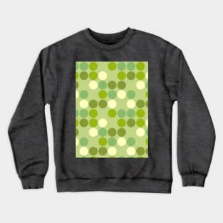 Deco Dots Spheres Circles Orbs Mid Mod Classy Print Pattern Greens Crewneck Sweatshirt